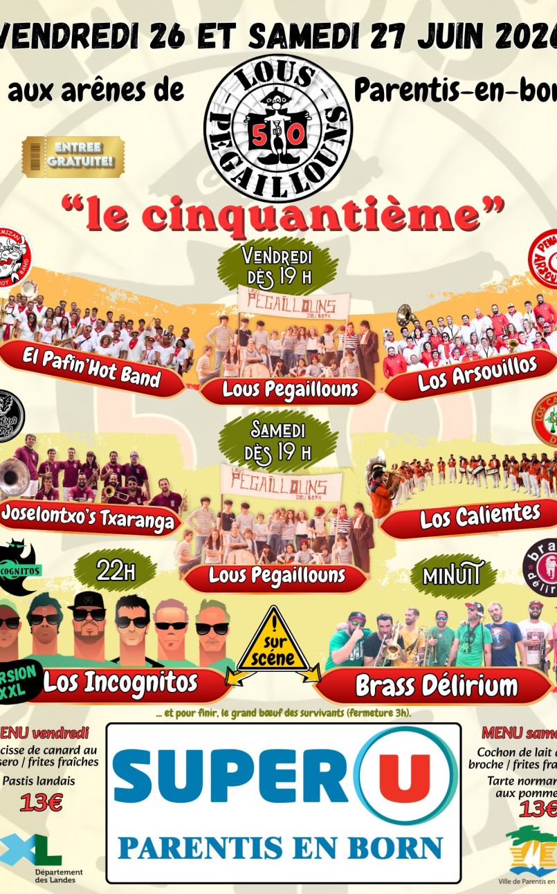 La banda Lous Pegaillouns f�te ses 50 ans aux ar�nes de Parentis ce weekend. Deux jours de festivit�s familiales et conviviales, comme le souligne Patrice Barragu� coordinateur de l'�v�nement